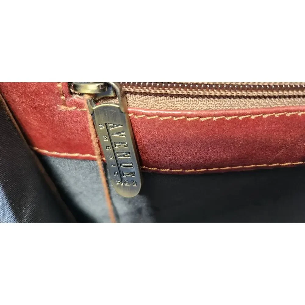 Avenues America Top-Grain Brown Leather‎ Portfolio Briefcase W/Key